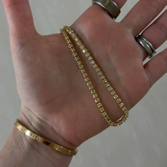 Natural Diamond Tennis Necklace - Picture 3 of 7